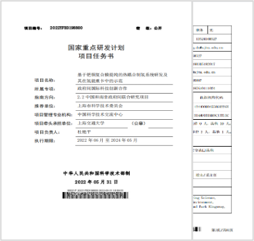 National key research project task document