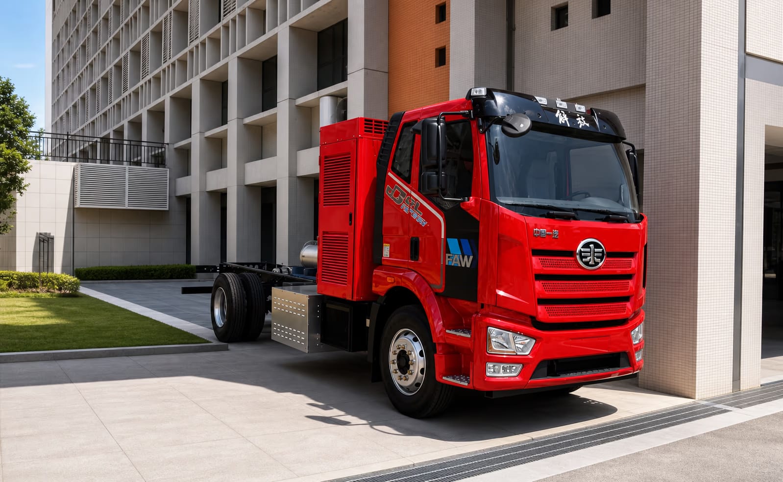 FAW Jiefang truck chassis with integrated CO-WIN hydrogen powertrain